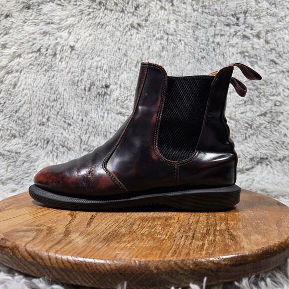 Dr. Martens Flora Womens Size 7 Cherry Red Leather Slip On Ankle Chelsea Boots - Picture 12 of 13